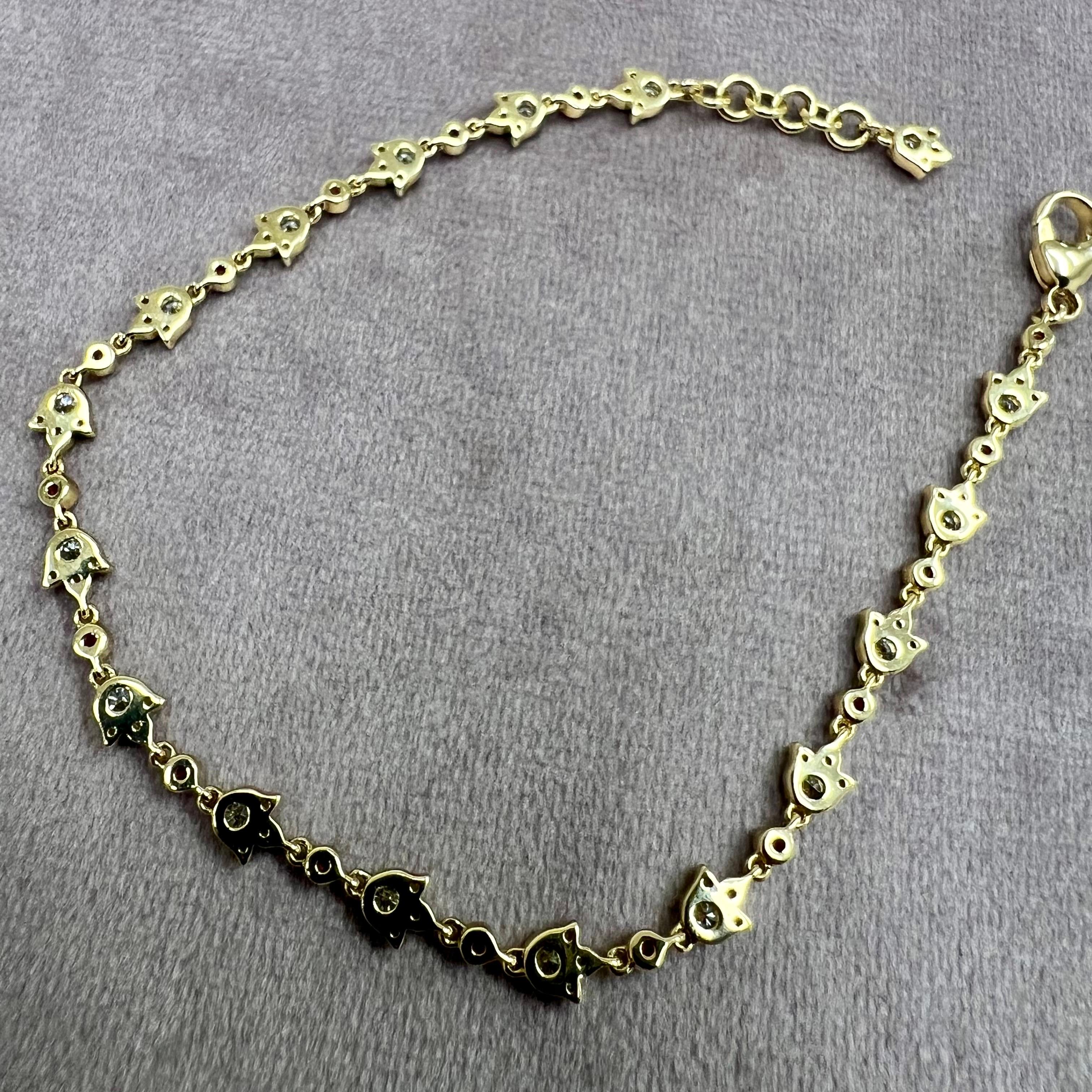 Syna Gelbgold Mogul Rubine und Diamanten-Armband (Zeitgenössisch) im Angebot