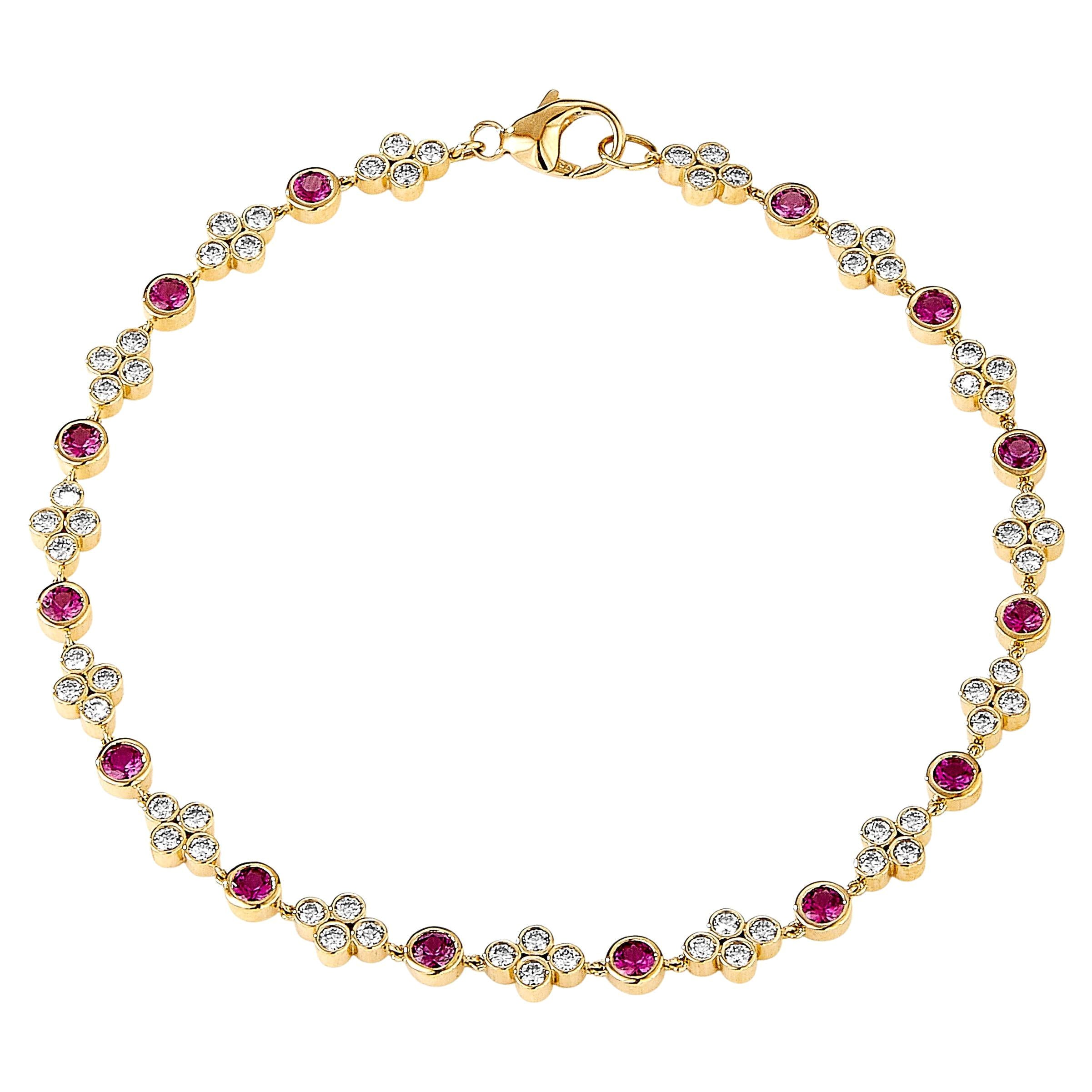 Syna Bracelet Mogul en or jaune, rubis et diamants