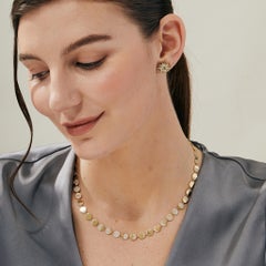 Syna-Halskette aus Gelbgold mit Mondphase-Diamanten