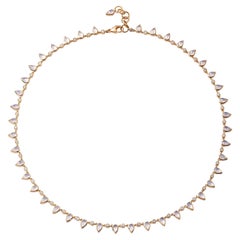 Syna Yellow Gold Moon Quartz and Diamond Necklace