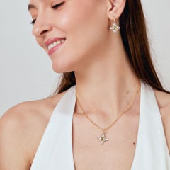 Syna Gelbgold Mondquarz und Peridot-Anhänger mit Diamanten