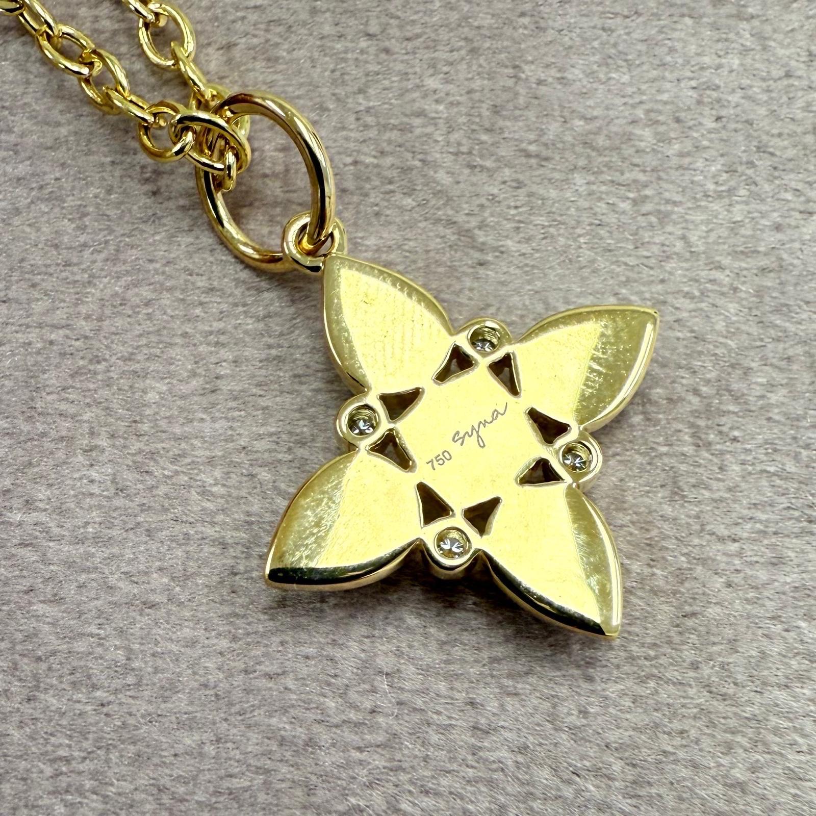 Taille mixte Pendentif en or jaune Syna en quartz lunaire et péridot avec diamants en vente