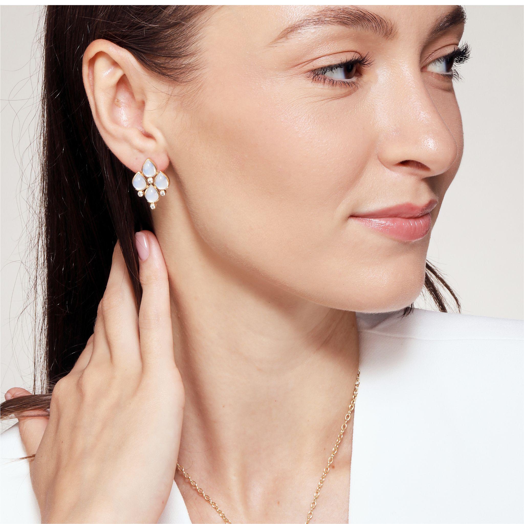 Creato in oro giallo 18 carati
Quarzo lunare 9 carato circa.
Diamanti 0,25 carati circa.
Fondelli a farfalla 18kyg
Può essere indossato in diverse angolazioni
Edizione limitata



Informazioni sui designer ~ Dharmesh & Namrata

Traendo ispirazione