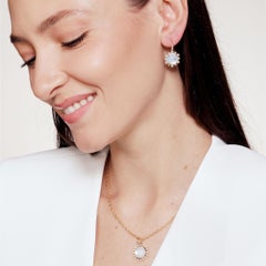 Syna Yellow Gold Moon Quartz Hex Earrings with Diamonds
