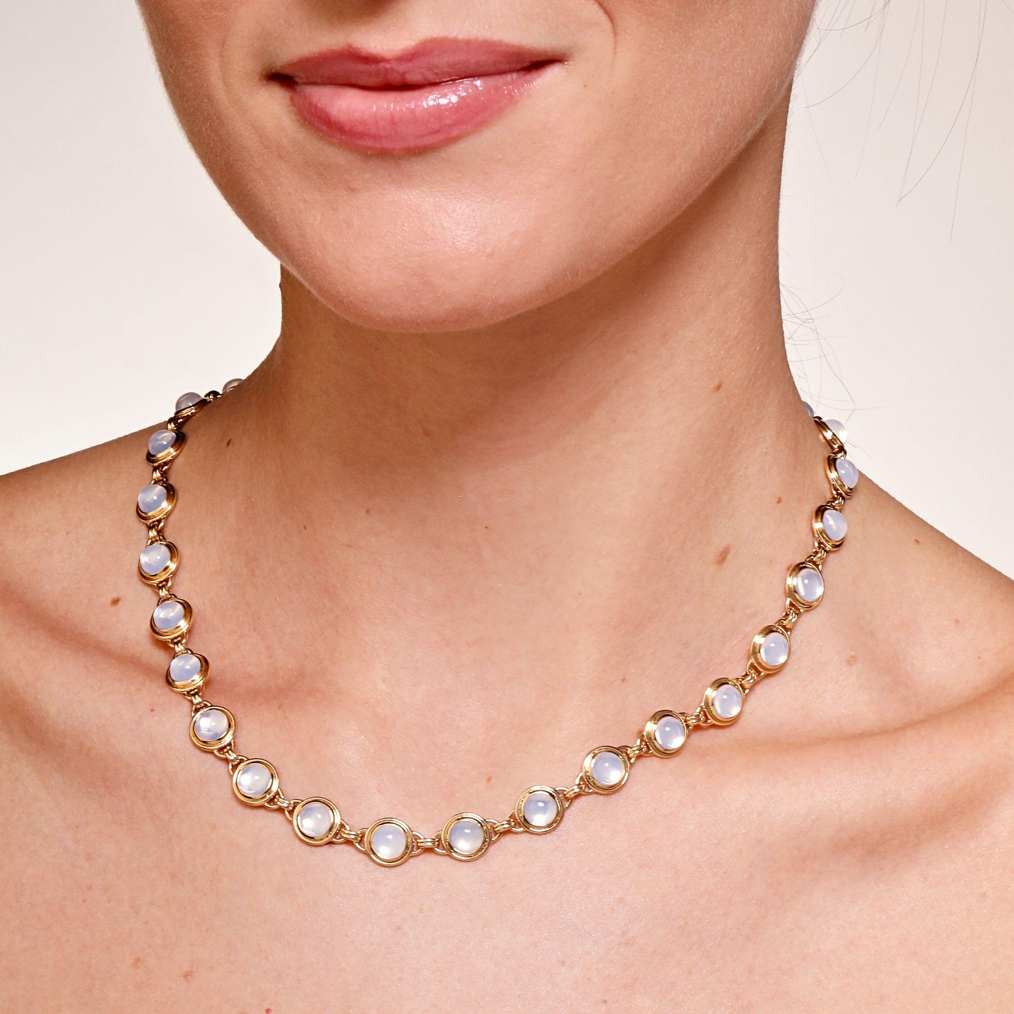 Created in 18 karat yellow gold
Moon Quartz 31 carats approx.
18 inch chain with loops at 16th and 17th inch
Lobster lock


About the Designers ~ Dharmesh & Namrata

Drawing inspiration from little things, Dharmesh & Namrata Kothari have created an