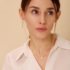 Syna Yellow Gold Moon Quartz Necklace with Diamonds