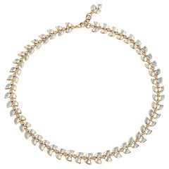 Syna Yellow Gold Moon Quartz Necklace with Diamonds