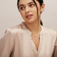 Syna Yellow Gold Moon Quartz Pendant with Diamonds