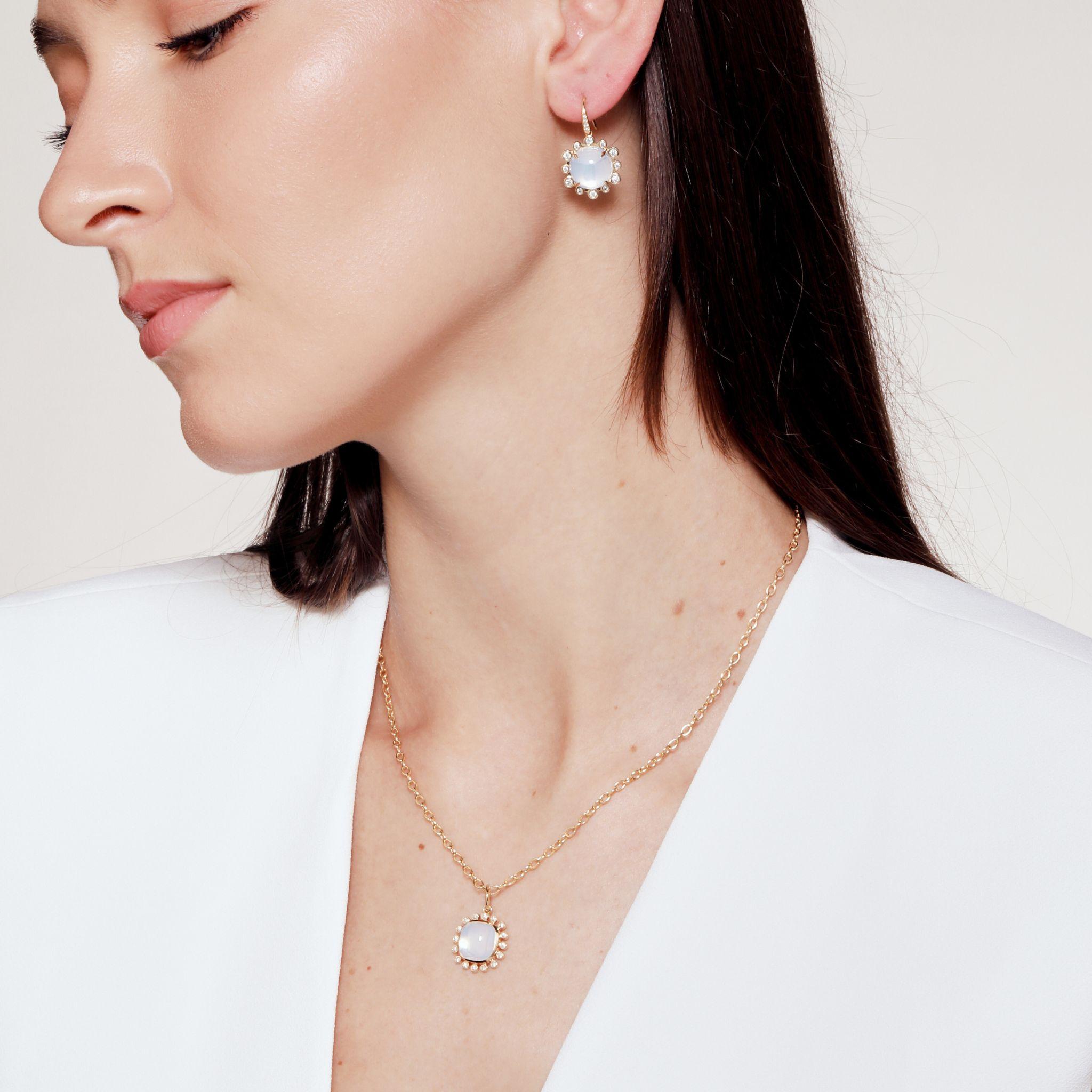Created in 18 karat yellow gold
Moon Quartz 4.50 carats approx.
Diamonds 0.15 carat approx.
Chain sold separately



 About the Designers ~ Dharmesh & Namrata

Drawing inspiration from little things, Dharmesh & Namrata Kothari have created an
