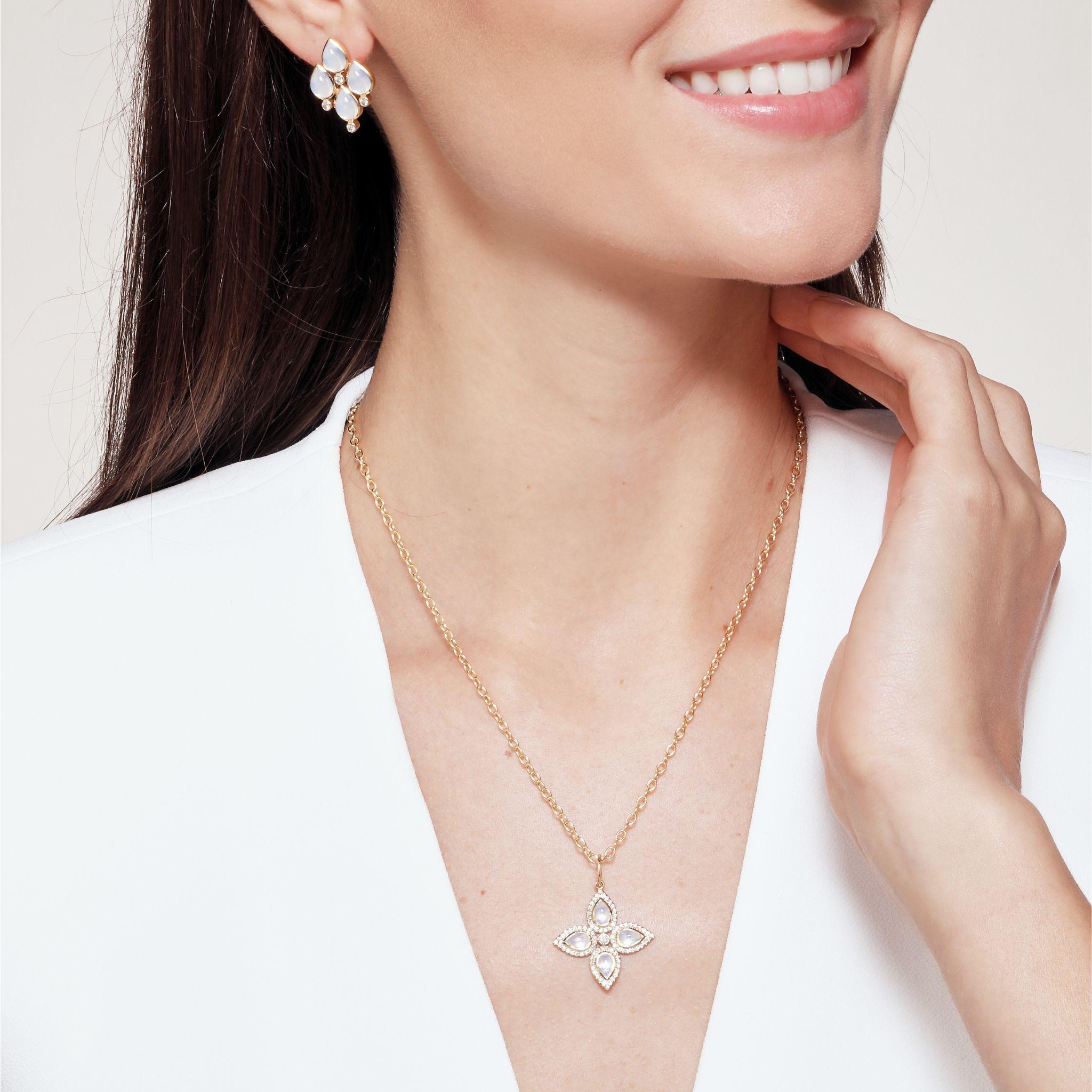 Created in 18 karat yellow gold
Moon Quartz 2 carats approx.
Diamonds 0.50 carat approx.
Chain sold separately



 About the Designers ~ Dharmesh & Namrata

Drawing inspiration from little things, Dharmesh & Namrata Kothari have created an