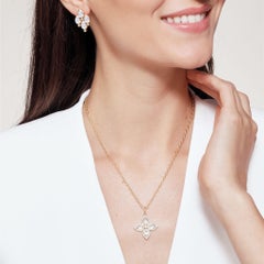 Syna Yellow Gold Moon Quartz Pendant with Diamonds