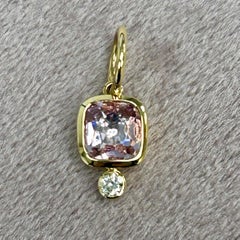 Ciondolo Syna in oro giallo con morganite e diamanti