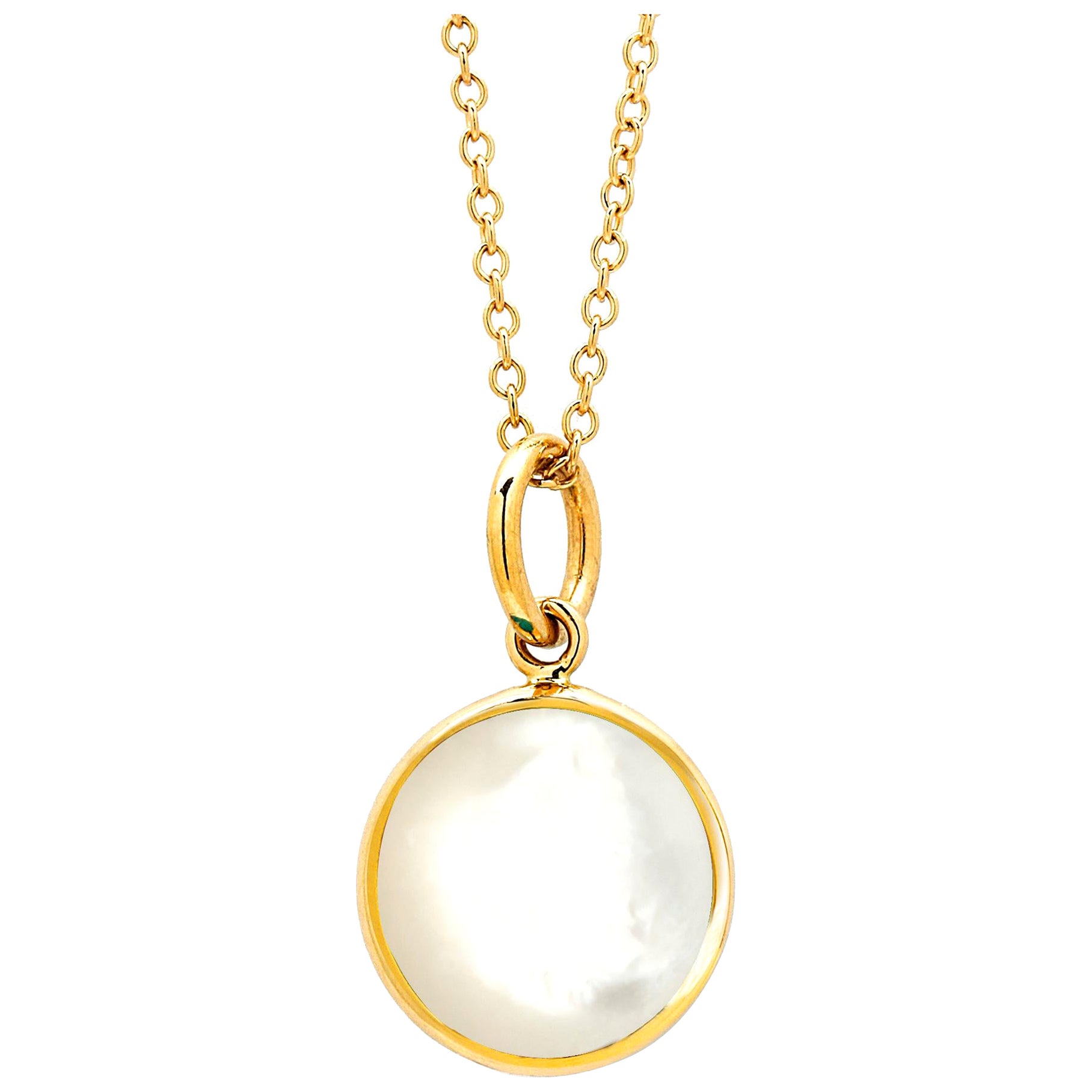 Pendentif breloque chakra en or jaune Syna et nacre