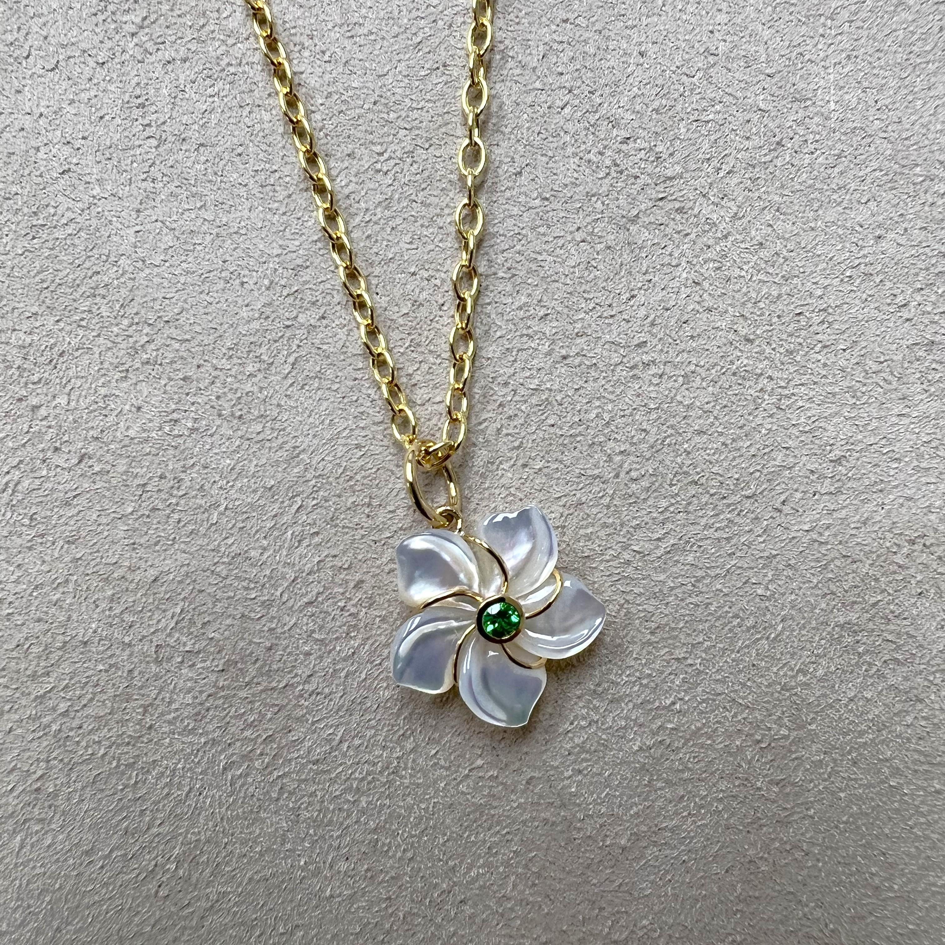Created in 18 karat yellow gold
Mother of Pearl 3.70 carats approx.
Tsavorite 0.10 carat approx.
Limited edition
Chain sold separately


 About the Designers ~ Dharmesh & Namrata

Drawing inspiration from little things, Dharmesh & Namrata Kothari