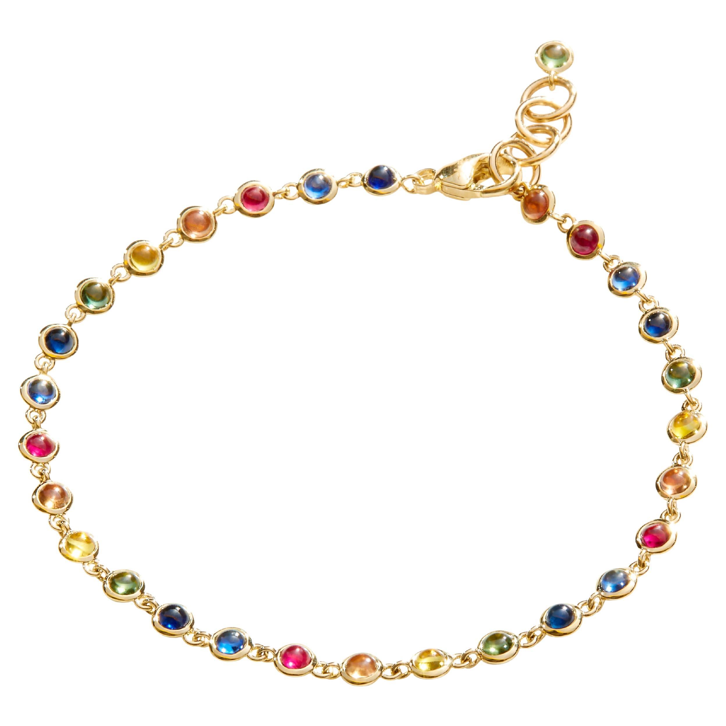 Syna Yellow Gold Multi Color Sapphire Bracelet
