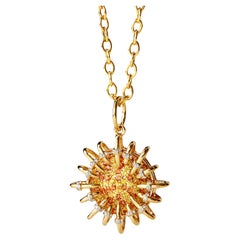 Syna Yellow Gold Multi Color Sapphire Pendant with Champagne Diamonds