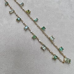 Syna Yellow Gold Multi Color Tourmaline Necklace with Champagne Diamonds