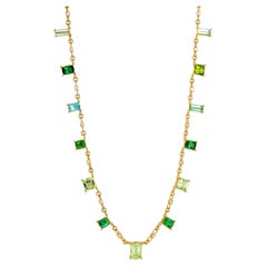 Syna Yellow Gold Multi Color Tourmaline Necklace with Champagne Diamonds