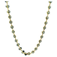 Syna Yellow Gold Necklace with Champagne  and Black Diamonds