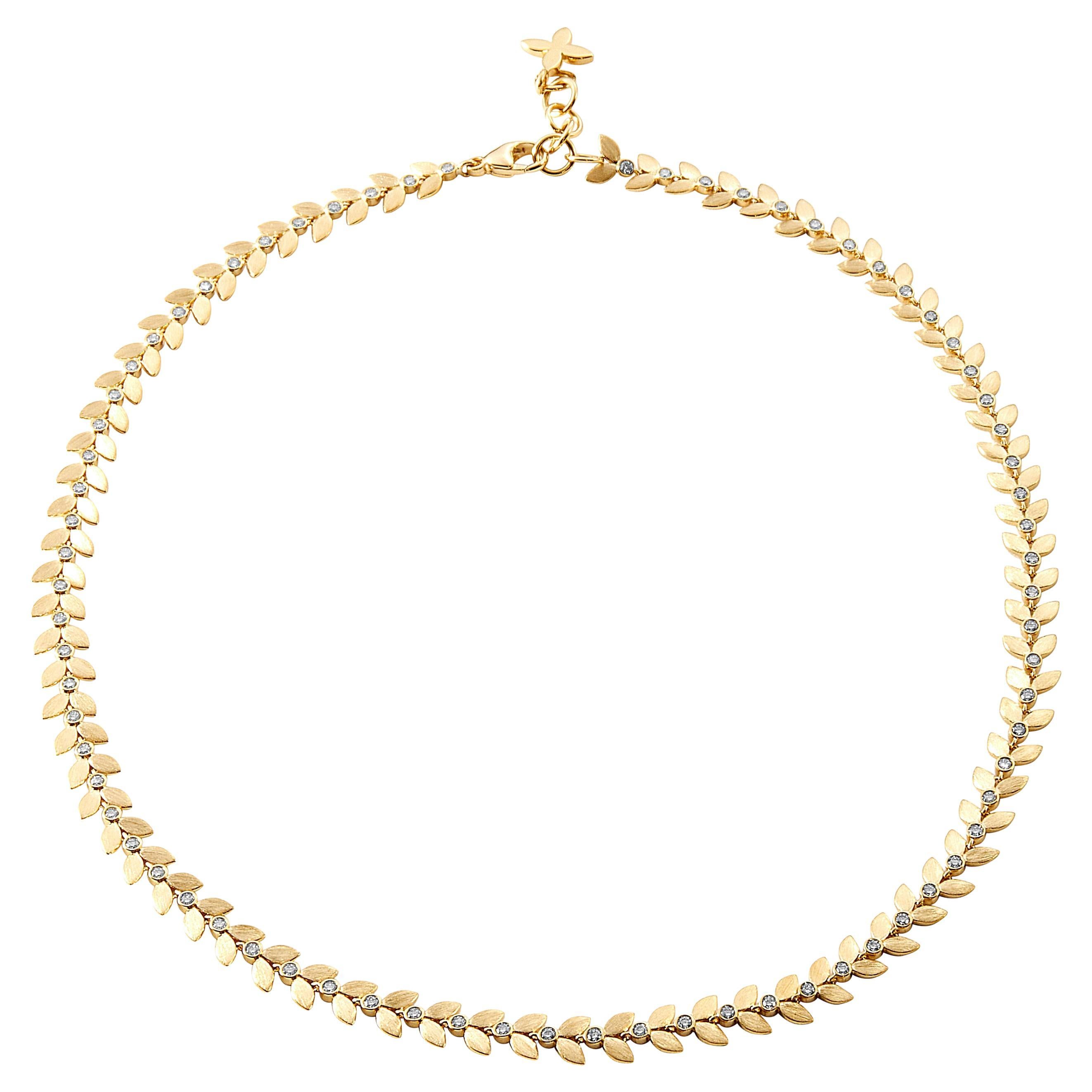 Syna-Halskette aus Gelbgold mit Diamanten im Angebot