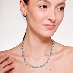 Syna Yellow Gold Necklace with Sleeping Beauty Turquoise