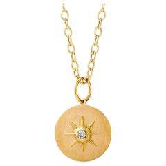 Syna Yellow Gold North Star Pendant with Diamonds