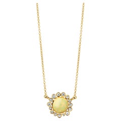 Syna Opal-Cluster-Halskette aus Gelbgold mit Diamanten