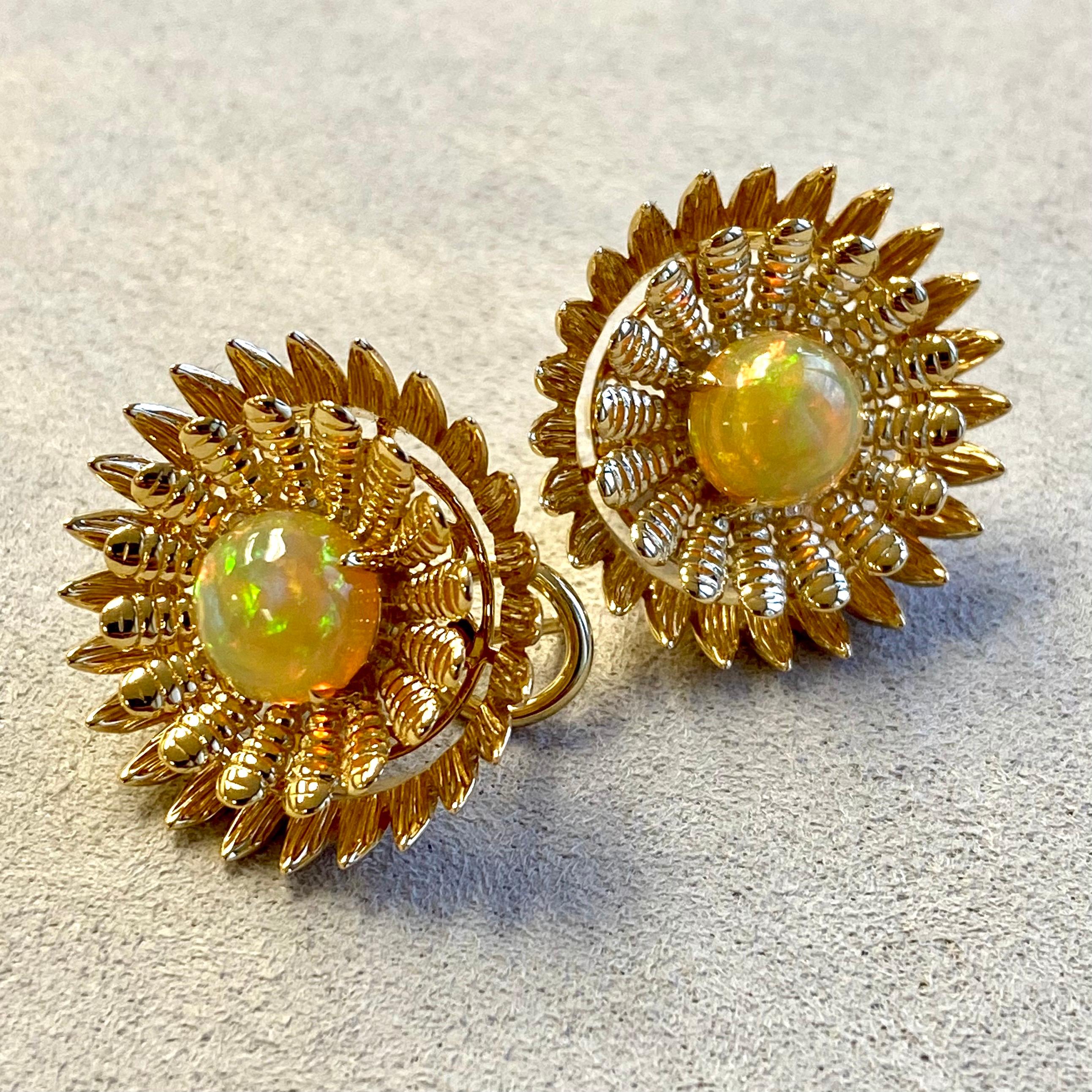 Syna Yellow Gold Opal Earrings In New Condition In Fort Lee, NJ