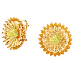 Syna Yellow Gold Opal Earrings