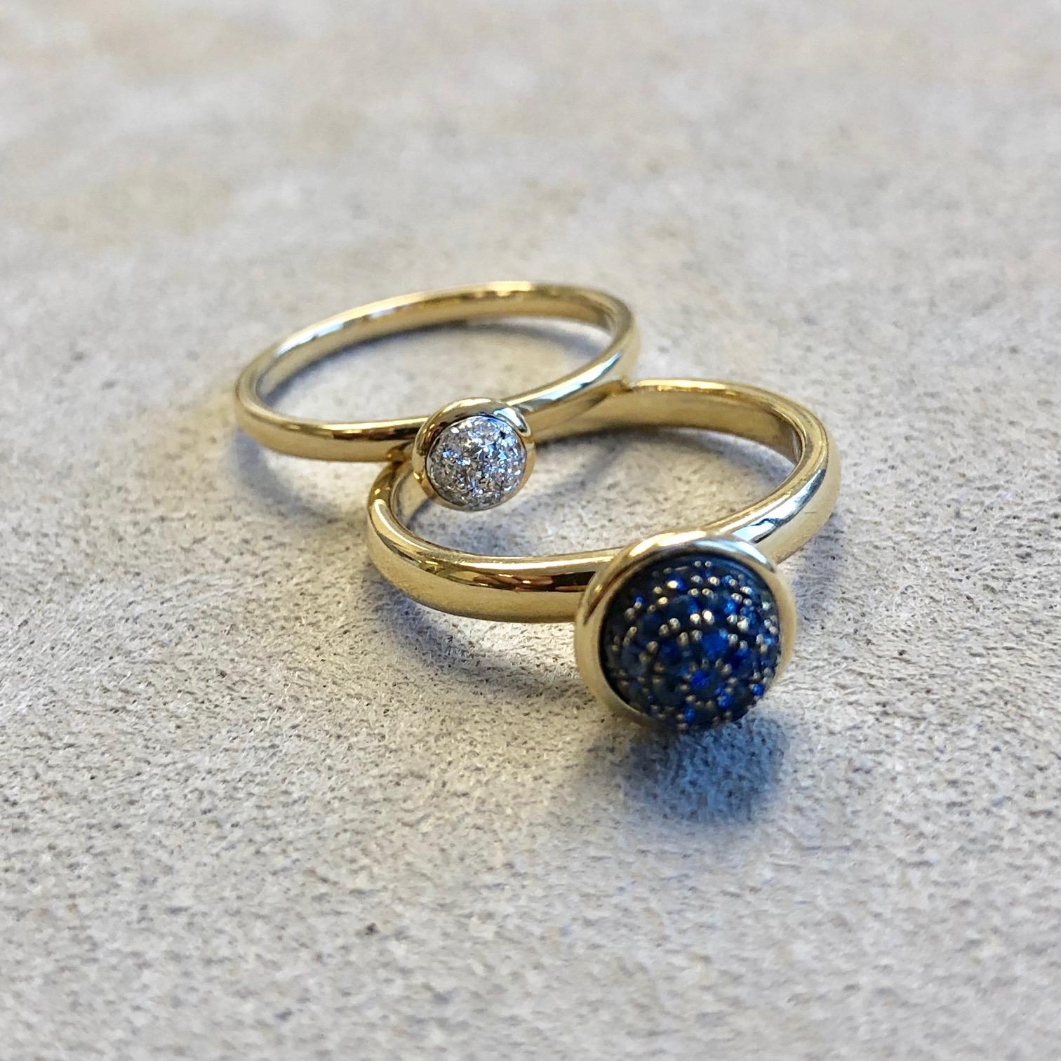 blue sapphire stacking ring