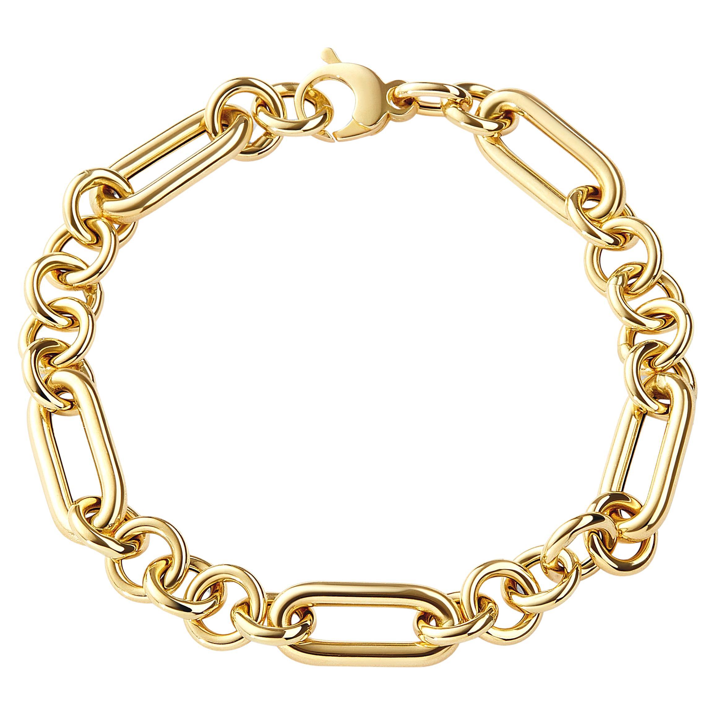 Syna Yellow Gold Paper Clip Bracelet