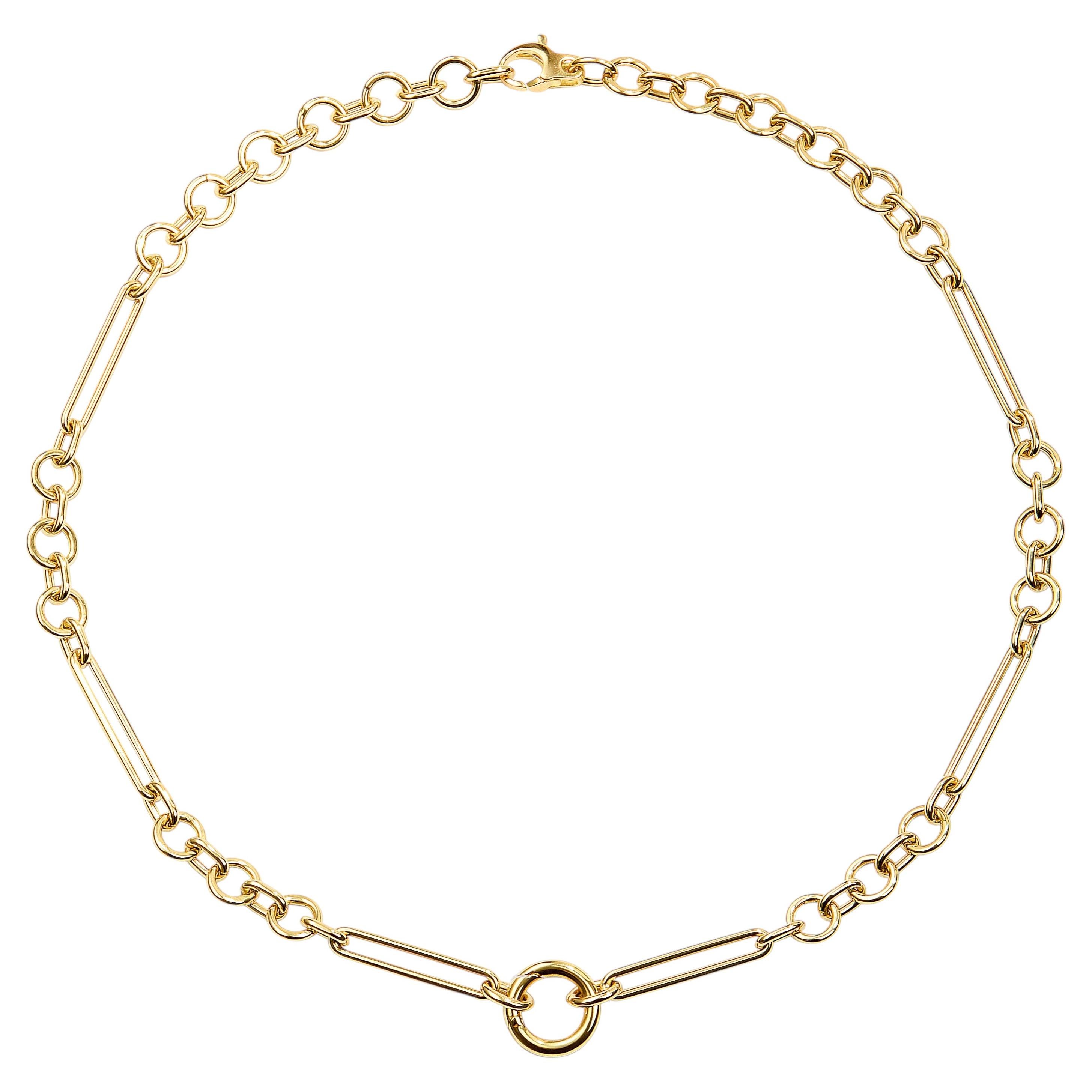 Collar «Rolo Link» de Syna en oro amarillo con clip de papel y soporte para colgantes en venta