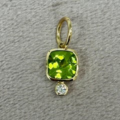 Syna Yellow Gold Peridot and Diamond Pendant