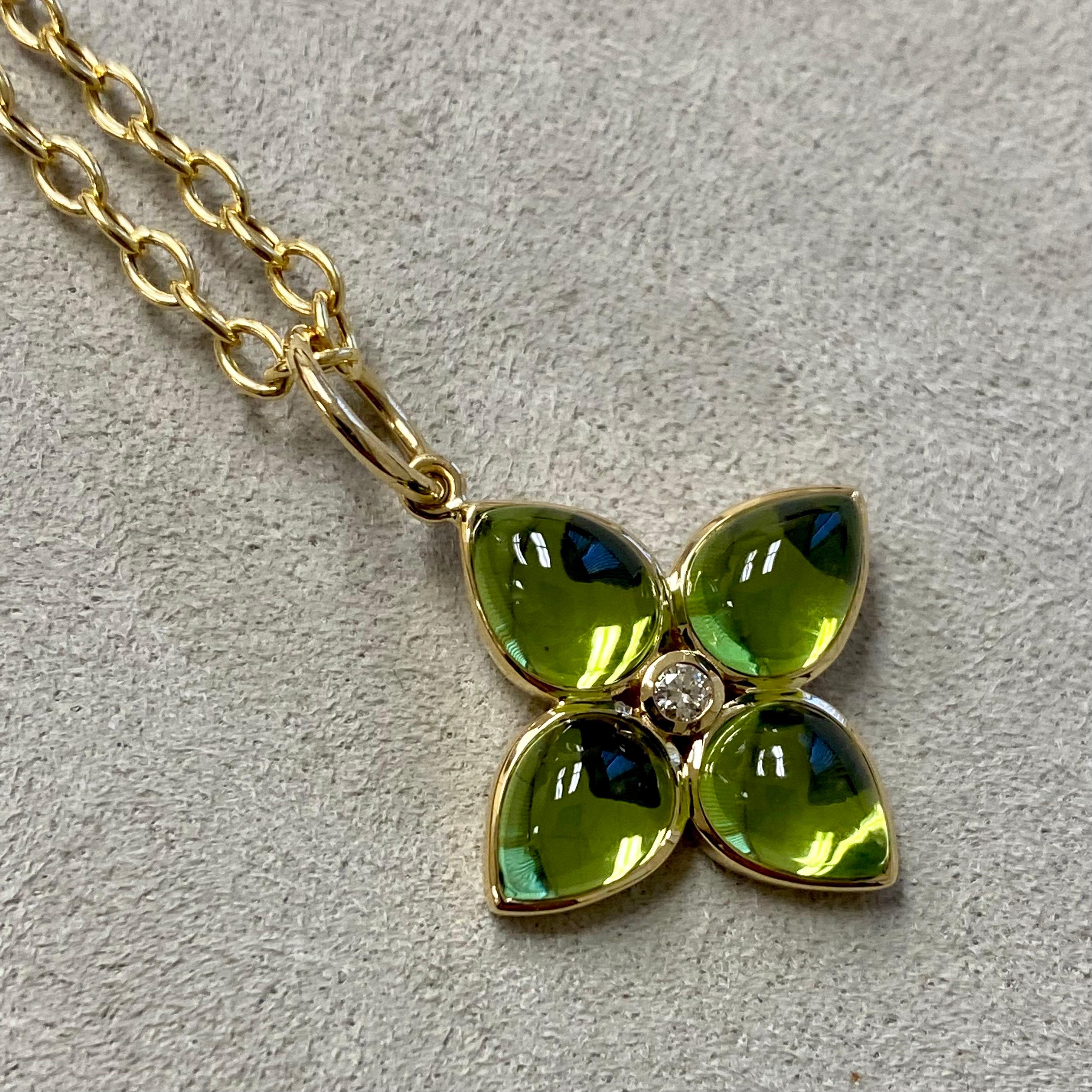 Created in 18 karat yellow gold
Peridot 7 carats approx.
Champagne diamond 0.04 carat approx.
Chain sold separately


About the Designers ~ Dharmesh & Namrata

Drawing inspiration from little things, Dharmesh & Namrata Kothari have created an