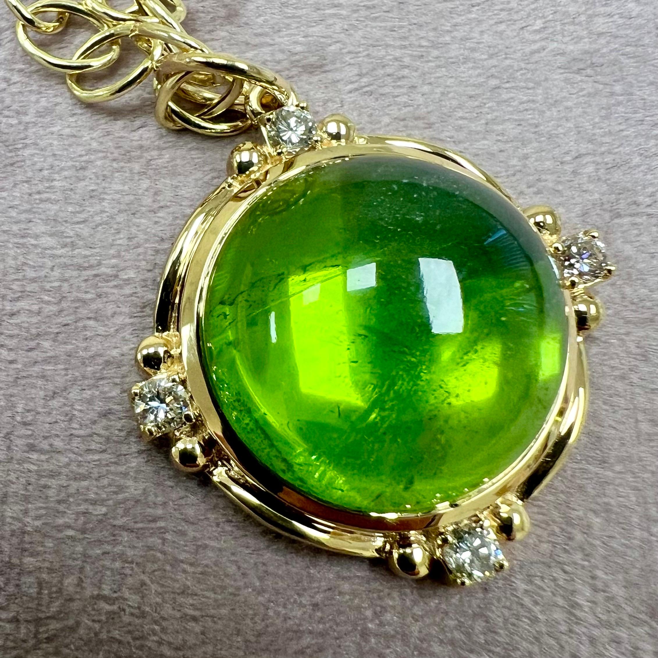Colgante de oro amarillo Syna Peridoto con diamantes Contemporáneo en venta