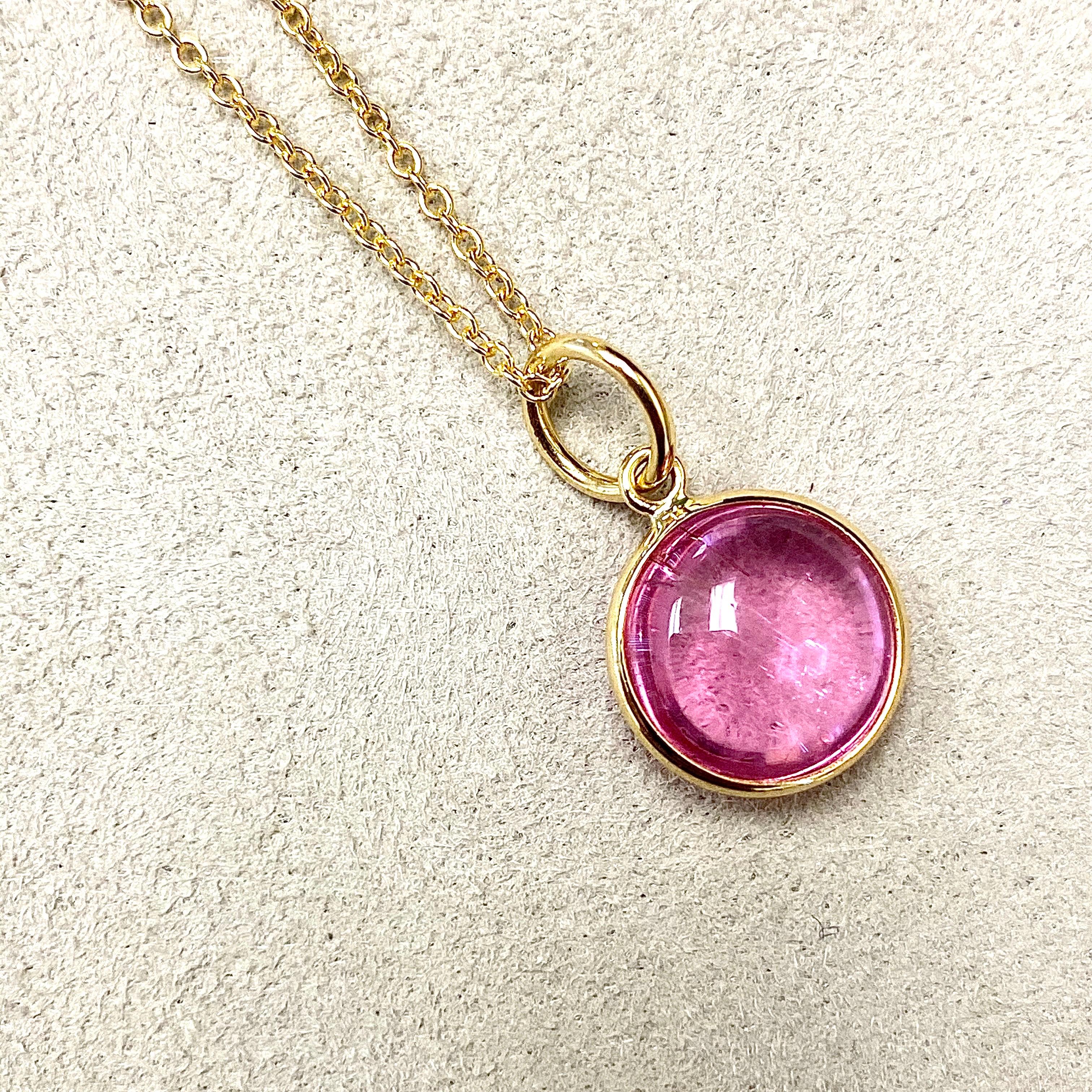 Created in 18 karat yellow gold
10 mm size charm
Pink Tourmaline 3.5 cts approx
October birthstone
Chain sold separately 

Crafted from luxurious 18 karat yellow gold, this regal pendant has an impressively large 10 mm size charm. The mesmerizing
