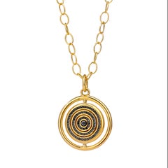 Syna Yellow Gold Reversible Cameo Pendant with Black Diamonds