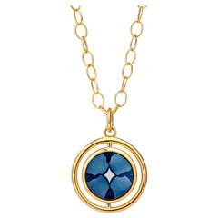 Syna Yellow Gold Reversible Cameo Pendant with Black Diamonds