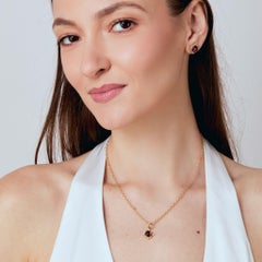 Syna Yellow Gold Rhodolite Garnet Pendant with Diamonds