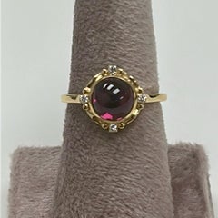 Syna Yellow Gold Rhodolite Garnet Ring with Diamonds