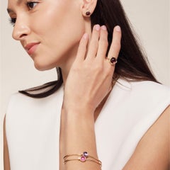 Syna Yellow Gold Rhodolite Garnet Ring with Diamonds