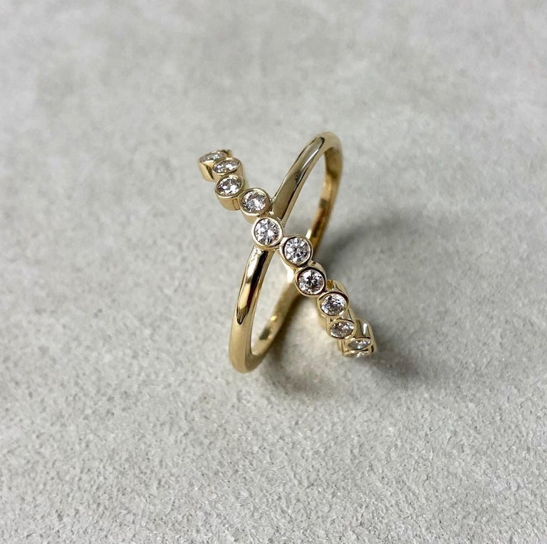 Syna Yellow Gold Ring with Bright Champagne Diamonds For Sale at ...