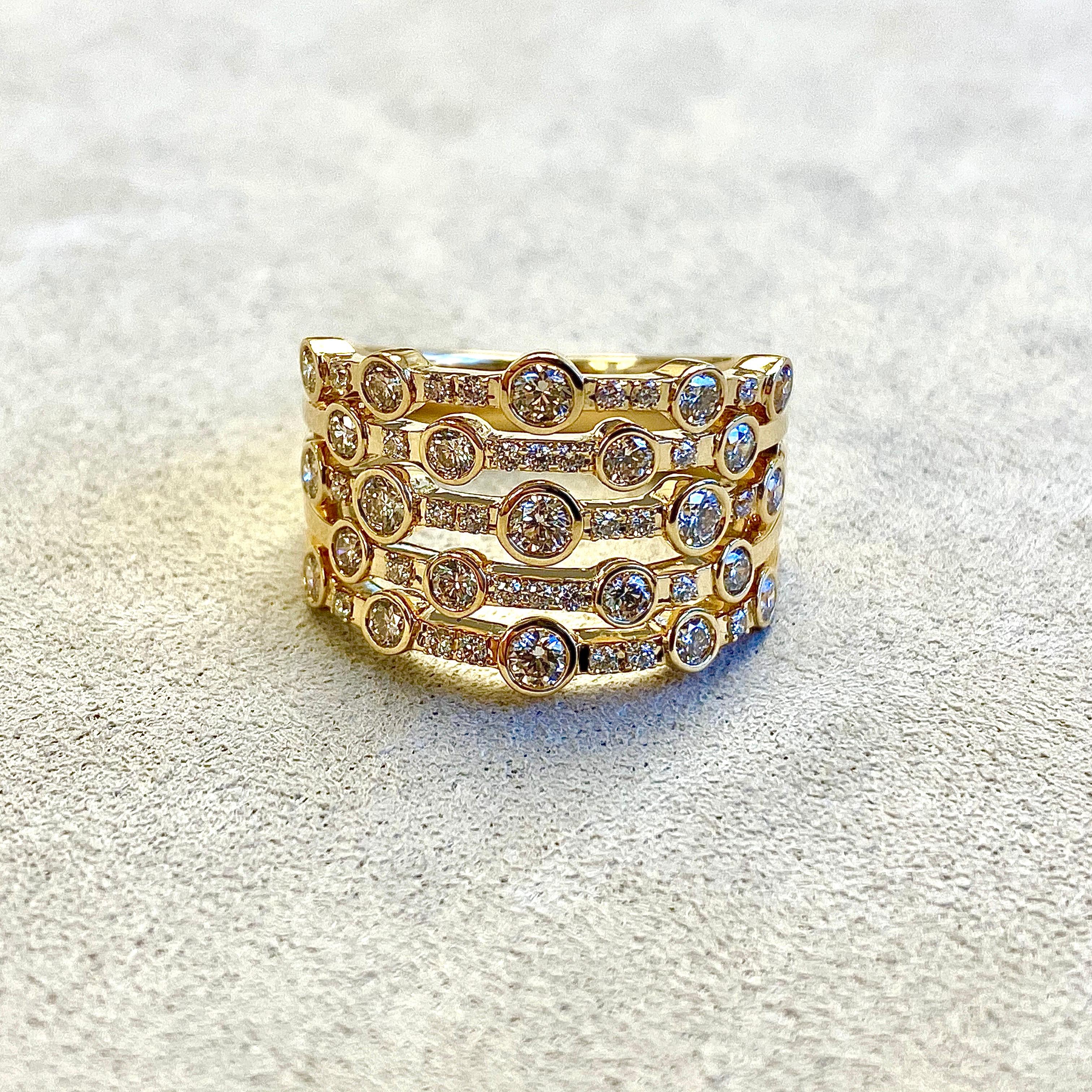 Created in 18 karat yellow gold
Diamonds 1.20 cts approx
Band size US 7 
Limited edition

About the Designers ~ Dharmesh & Namrata

Drawing inspiration from little things, Dharmesh & Namrata Kothari have created an extraordinary and refreshing