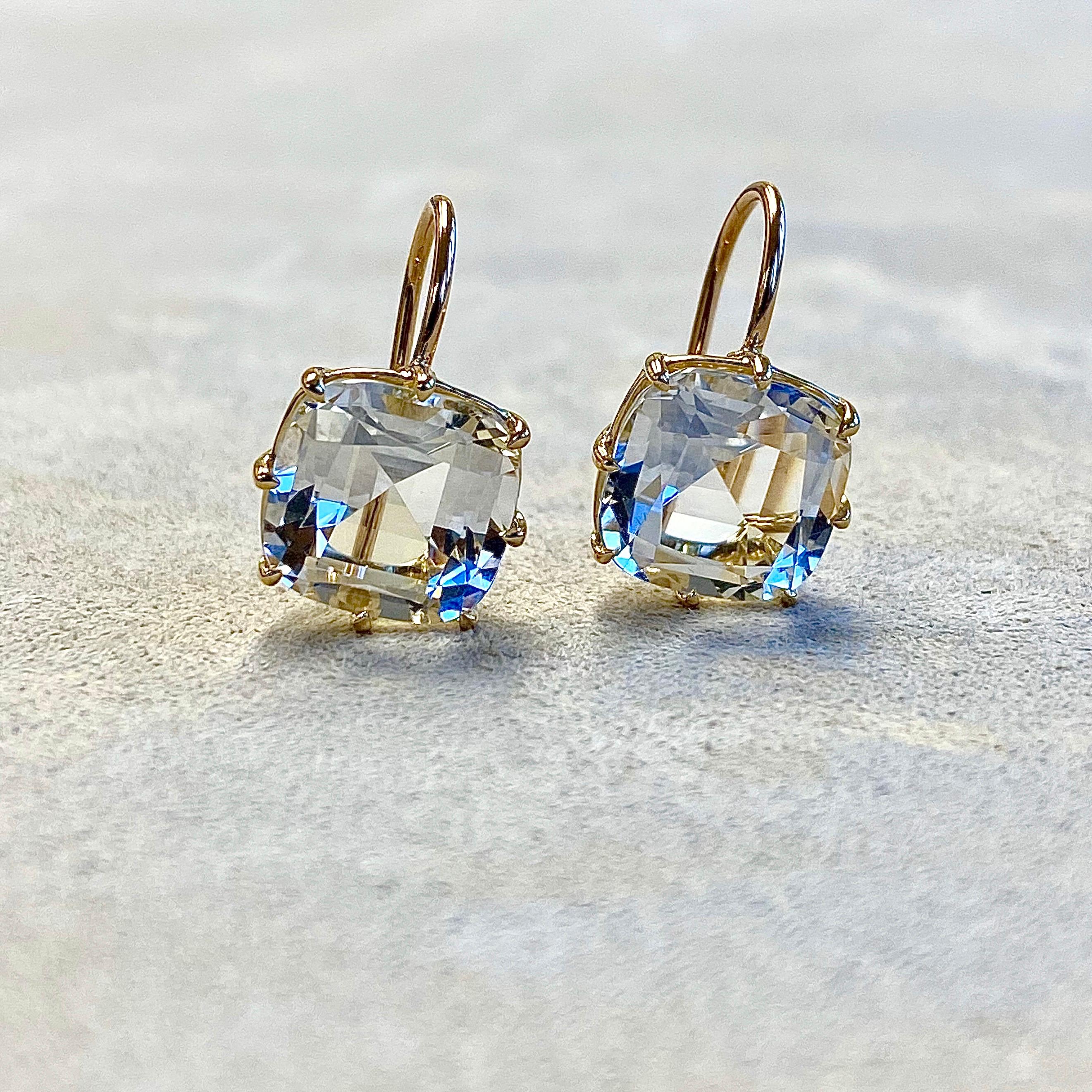 Created in 18 karat yellow gold
Rock Crystal 8 cts approx
Limited Edition

This luxurious limited edition pair of Candy Blue Topaz & Diamond Earrings is crafted with 18 karat yellow gold and the distinctive brilliance of Rock Crystal, totaling 8 cts
