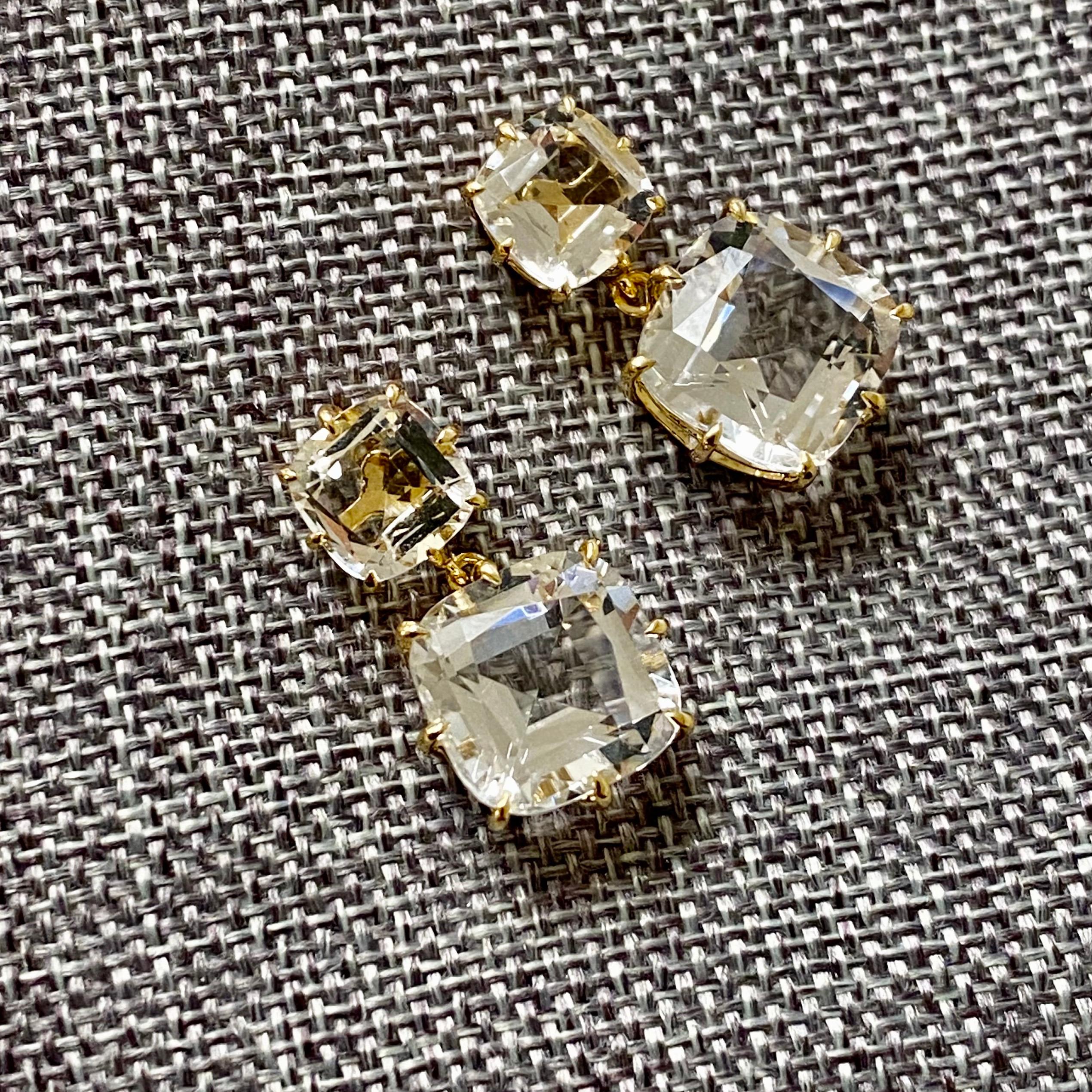 Created in 18 karat yellow gold
Rock crystal 11 carats approx.
Limited Edition

This limited edition pair of earrings, crafted from 18 karat yellow gold, is sure to add a touch of luxury to any ensemble. Its stunning Candy Blue Topaz and Moon Quartz