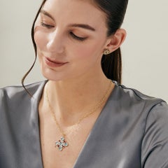 Syna Yellow Gold Rubellite and Blue Topaz Pendant with Diamonds