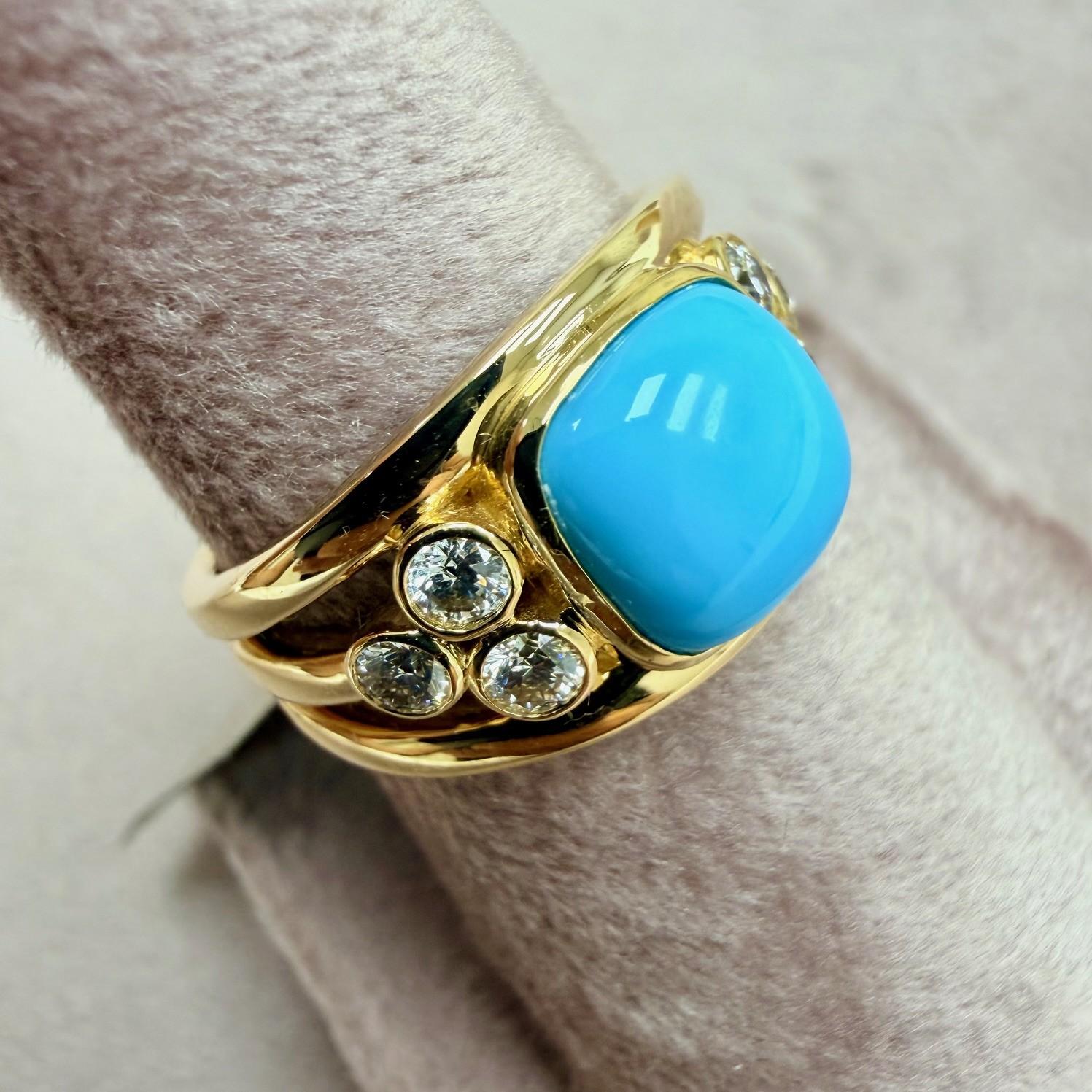 Creado en oro amarillo de 18 quilates
Turquesa Bella Durmiente 2 quilates aprox.
Diamantes de 0.30 quilates aprox.                          
Anillo talla US 7



Acerca de los diseñadores ~ Dharmesh & Namrata

Inspirándose en las pequeñas cosas,