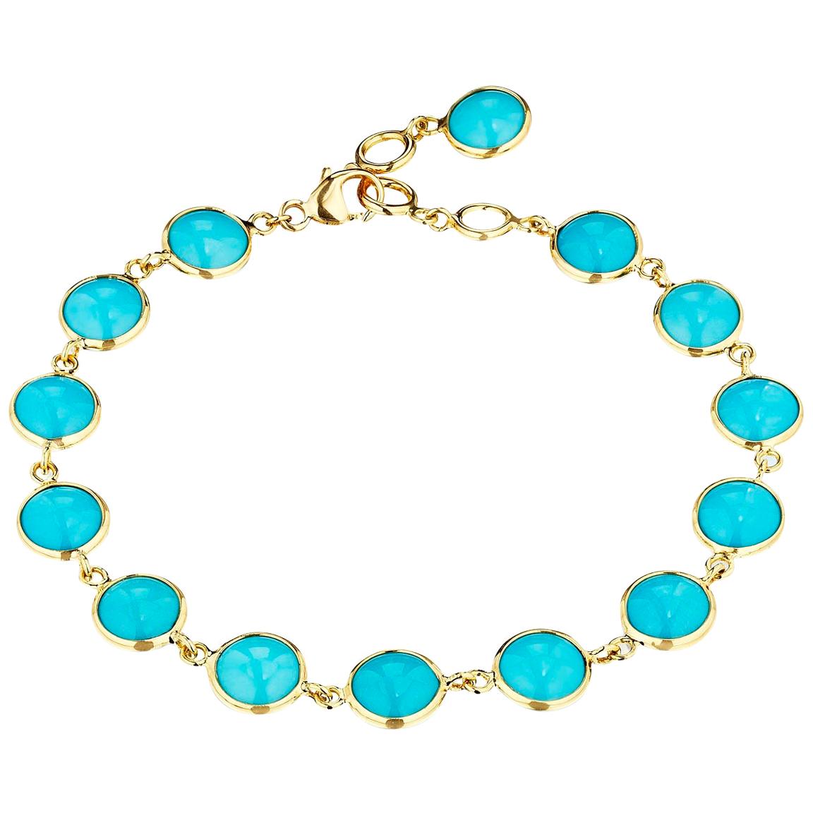 Syna Yellow Gold Sleeping Beauty Turquoise Bracelet