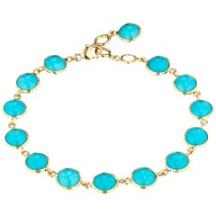 Bracelet en or jaune Syna de la Belle au bois dormant et turquoise