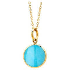 Syna Yellow Gold Sleeping Beauty Turquoise Chakra Charm Pendant